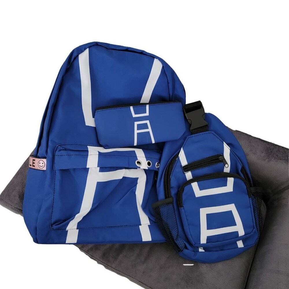 Unisex Set of 3 Backpack Slingback and Accessory Bag New